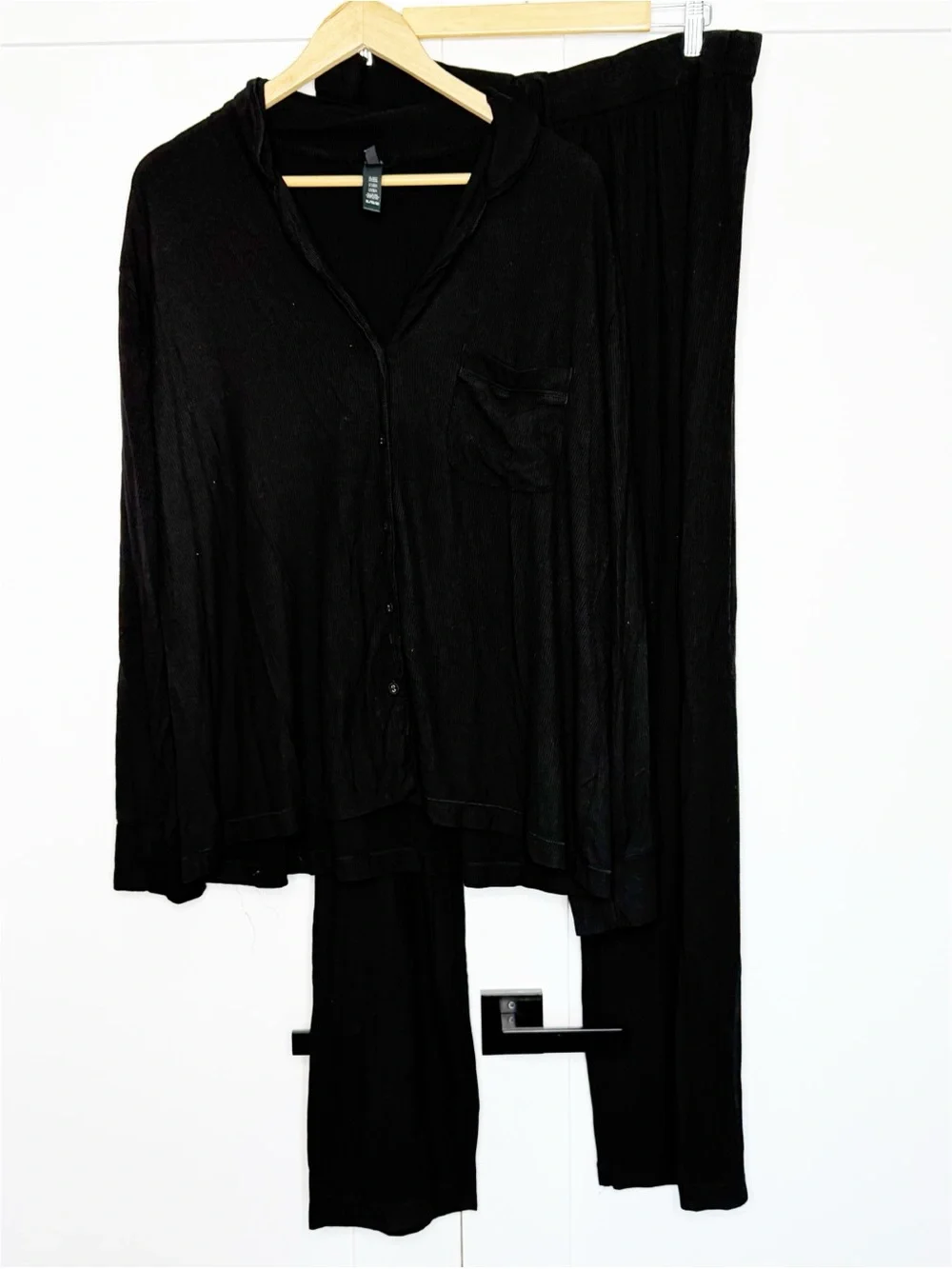 SKIMS Soft Lounge Sleep Set XL black Onyx long sleeve pants lightweight soft